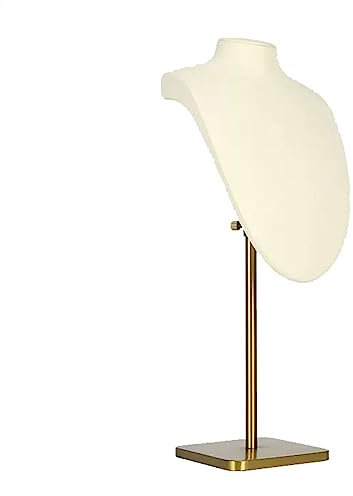 Porte Bijoux Buste d'affichage de bijoux, support de support de mannequin de collier avec la base en métal - buste de collier for les magasins de détail et les salons professionnels Présentoir à Bijou