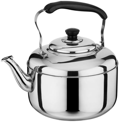 Bollitore da Tè con Fischio, 3L/4L/5L/6L/7L/8L/9L/10L in Acciaio Inox, Grande Capacità, Bollitore a Gas per Piano Cottura Domestico, Bollitore a Gas per Piano Cottura a Induzione, Teiera Universale