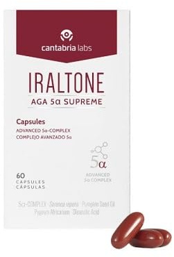 Cantabria Labs Iraltone AGA 5-Alfa Supreme Nahrungsergänzungsmittel, Behandlung von schwerem chronischem Haarausfall, 60 Kapseln