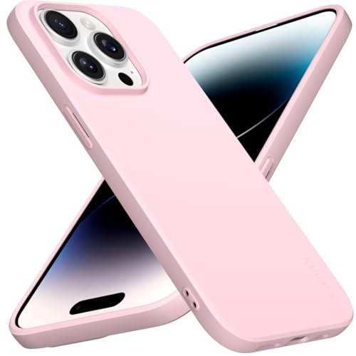 X-level Cover per iPhone 14 Pro Max, Custodia Protezione in Morbida Silicone TPU Ultra Sottile e Anti-Graffio Cover Ultra Slim per iPhone 14 Pro Max Anti Scivolo, Rosa