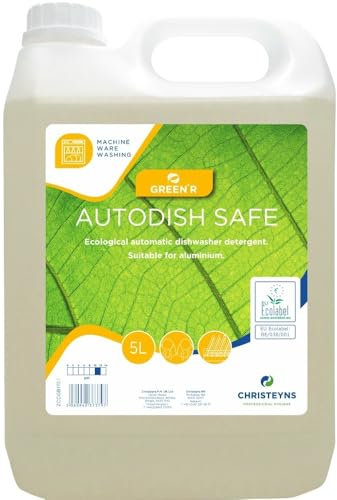 GREEN'R Autodish Safe Ecological Automatic Dishwasher Detergent, 5L, Aluminium Safe, EU Ecolabel, Christeyns Clover