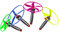 SunaOmni Platillo Volador de Juguete, Disco Volador, hélice de Juego para niños, Colores aleatorios, 4 Juegos, peonzas, Discos voladores para niños