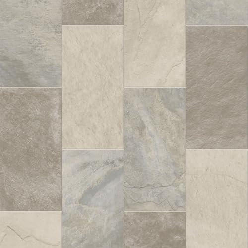 ASRM117L-Stone Effect Anti Slip Vinyl Flooring Home Office Kitchen Bedroom Bathroom Lino Modern Design 2M 3M 4M Wide (117L, 5m (L) x 3m (W) (16'5 x 9'10))