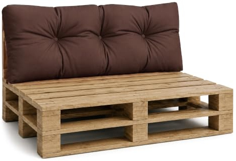 Amazinggirl Palettenkissen Outdoor Kissen Rückenkissen 120x40 cm - Auflagen für Paletten Europaletten Palettensofa und Palettenmöbel Palettenpolster Outdoorkissen Gartenkissen Braun