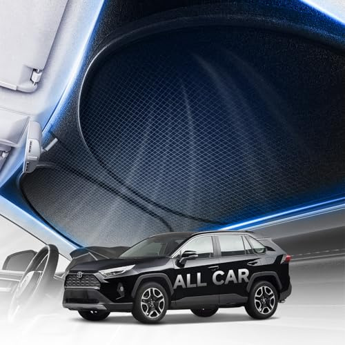 [Upgrade] DooGooCoo Windshield Sun Shade - Medium, Sunshade for Car Windshield [100% Sunlight & UV Block] Car Sun Shade Windshield Protect & Keep Car Cooler Foldable Front Windshield Shade (64x32 in)