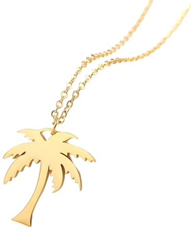 LXGGUC Mädchen Accessoires 925 Sterling Silber Kokosnuss Anhänger Hawaii Strand Berufung, Palmen Halsketten für Frauen, Tropische Halskette