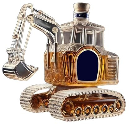 Carafe à whisky fantaisie en forme d'excavatrice de 350 ml, décanteur en verre à whisky, bouteille de vin, distributeur d'alcool pour bar à domicile, cadeau créatif pour les constructeurs, mécaniciens