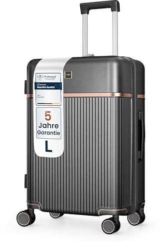 4FLY Leichter Premium Hartschalen-Reisekoffer L - Groß 65 cm (68L) – Trolley Koffer mit TSA-Schloss, 4 Spinner-Doppelrollen & Aluminium-Teleskopgriff, Aufgabegepäck Reisegepäck