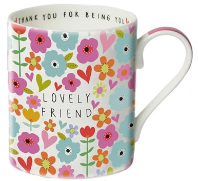 Belly Button Designs “Lovely Friend” Bone China Mug | Small Gift Mug with Message | Boxed