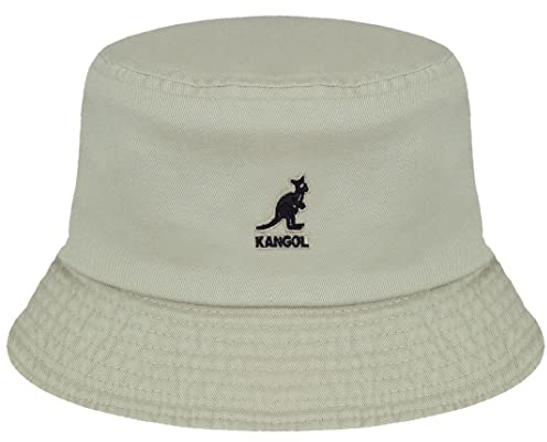 Kangol Unisex Washed Bucket Schlapphut, Grün (Khaki), M
