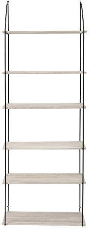 Bloomingville Lea Regal aus Holz und Metall in der Farbe Schwarz-Natur, Maße: 65cm x 17cm x 177cm, 27404475