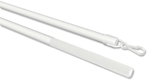 Interdeco Schleuderstäbe/Gardinenstäbe (2 Stück) Weiß aus Aluminium für Gardinen/Vorhänge, Simply, 100 cm