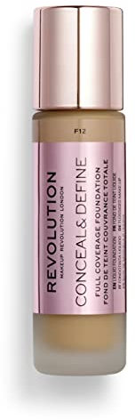 Makeup Revolution, Conceal & Define Grundierung, F12, 23ml