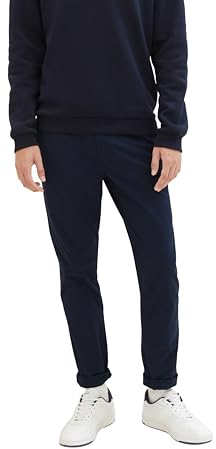 TOM TAILOR Denim Herren 1008253 Slim Fit Chino Hose Mit Gürtel, 10668 - Sky Captain Blue, 33W / 32L EU