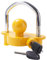 Tevlaphee Trailer Ball Lock Hitch Coupler Towing Lock Adjustable Easy Installation Heavy Duty Steel and Aluminum Alloy Base for Towing Caravan Trailer Security with 2 Keys (Yellow)