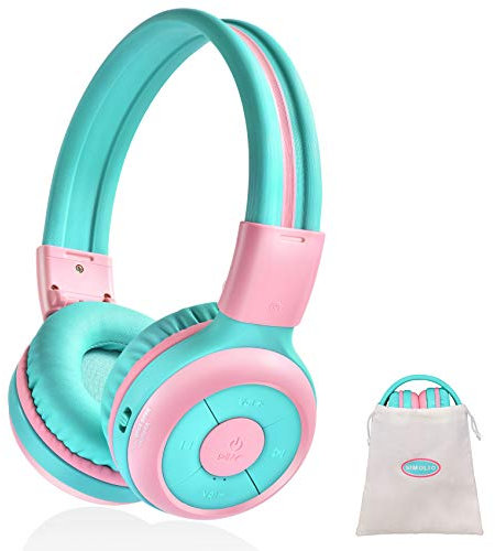 SIMOLIO Kids Bluetooth Headphones with 75dB,85dB,94dB Volume Limited & Share Port, Bluetooth Children Headphones for School & Travel, Durable Kids Headphones with Portable Bag for Girls, Boys, School