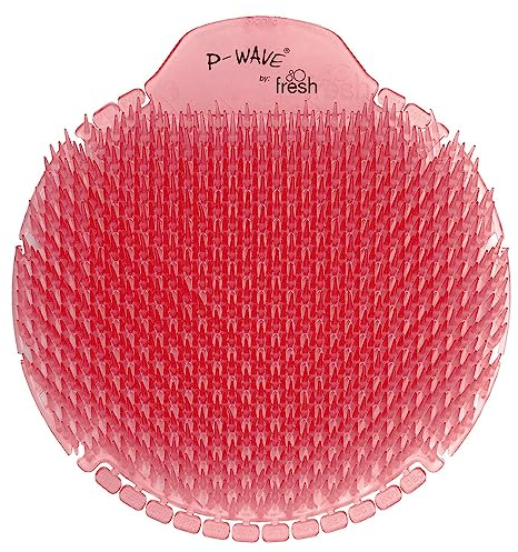 P-Wave Slant6 Urinal Mats Scented, 10 Screens Pack, Fits Most Urinals & Waterless, Long Lasting 30 Days Urinal Deodoriser & Odour Neutraliser, Anti-Splash Guard Slanted Bristle, Spiced Apple
