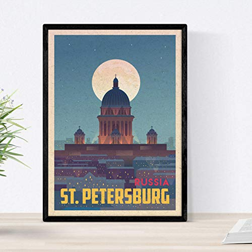 Nacnic St. Petersburg Blatt. Vintage-Stil. Poster Stadtfarben. Ad St. Petersburg Größe A3