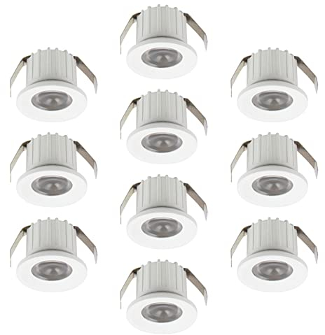 Sigmaled lighting, Mini-LED-Einbaustrahler 3W, dimmbar, Warmweiß 3000K, 300 Lumen, Runde Einbauspot, 220/240V AC, 10er-Pack (5 Box mit 2 Stuck)