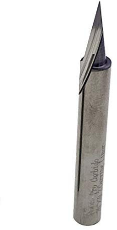 FOOS - 20° Carving Liner - Wood Carving - Engraving Router bit - 1/4” Shank - Premium Solid Carbide (.5mm tip)