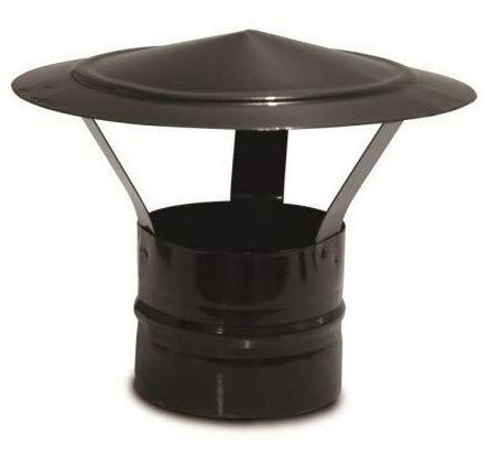SOMBRERO SALIDA CHIMENEA O ESTUFA EXTRACTOR DE HUMO COLOR NEGRO VITRIFICADO PARA TUBOS DE CHIMENEA DE 120mm para salida de chimenea…