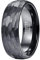 Vakki Wolframcarbid Herren Ring Schwarz Gehämmerter Matt Ring Größe 65(20.7)