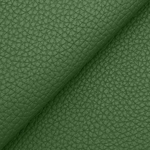 DESHOME Bufalo - Kunstleder meterware Wasserabweisend Anti-Cracking - Stoff Meterware für Sofakissen, Möbelstücke, Stühle Beziehen, Taschen Grün 1 Meter