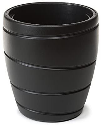 Blumenkübel Rund Pflanzkübel 3D Effekt NEUHEIT Modell 2021 Schwarz, DxH: 38,5 x 43 cm, Größe L
