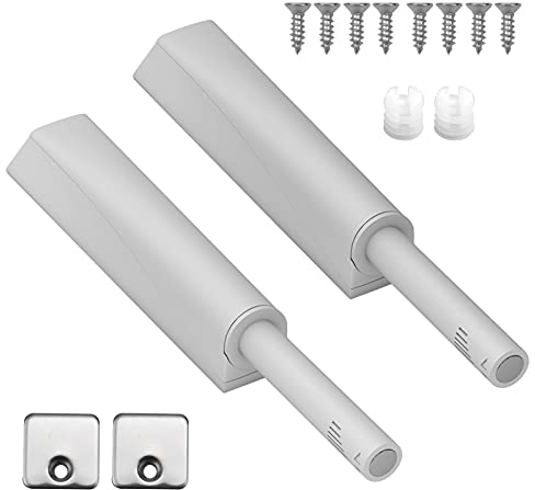2 Stücke Push to Open Türöffner Magnetschnäpper, Magnetischer Druckverschluss für Schränke, Silberne Farbe