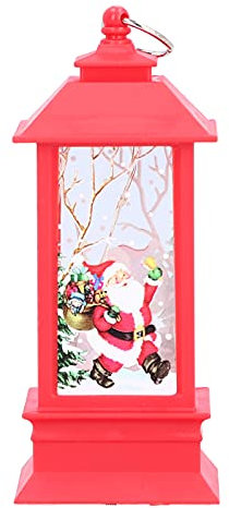 Fdit Dekorative Kerzenlaternen, Mini Vintage Outdoor Kerze Tischlaternen Home Hängende Laternen mit Licht für Weihnachten 2,1x2,1x5,0 Zoll(rot)