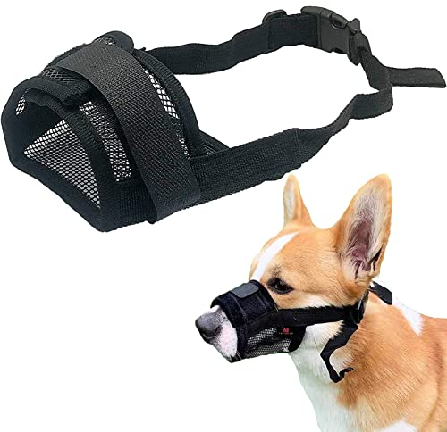 Nylon-Maulkorb Für Hunde, Hunde Maulkorb, Nylonnetz Maulkörbe, Mesh Soft Muzzles, Atmungsaktiv, Sicherer, Schneller Sitz Für Kleine, Mittelgroße Hunde, Verhindert Das Beißen, Kauen Und Bellen