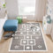 TAPISO Baby Teppich Kinderteppich Kurzflor Grau Weiß Taupe Blau Sterne Mond Bär Hüpfspiel Kinderzimmer Modern 120 x 170 cm