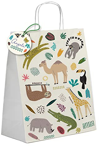 Folat 68317 Small Bags Zoo Party Pack of 6, Multi-Coloured