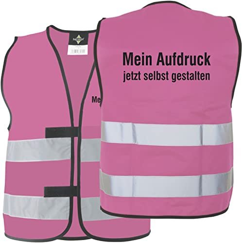 KDS Warnweste Funktionsweste Color mit Druck selbst gestalten (pink, XXL)