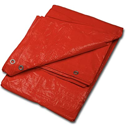Universal Tarpaulin - Orange 90g/sm - Heavy Duty Tarp Sheet Tarpaulin Camping Fishing Gardening Strengthened Waterproof Multipurpose Premium Quality Tarp Cover Agricultural (3 x 3 m / 10' x 10')