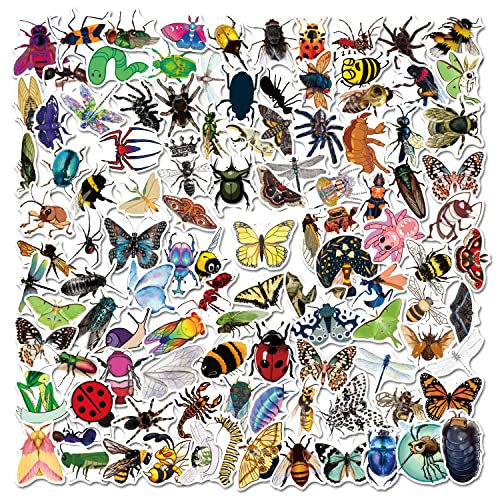 Insekten-Aufkleber, Käfer-Aufkleber, gemischte Tier-Aufkleber-Packs für Kinder, für Wasserflaschen, Aufkleber für Jungen und Mädchen, Teenager, wasserdichte Vinyl-Aufkleber