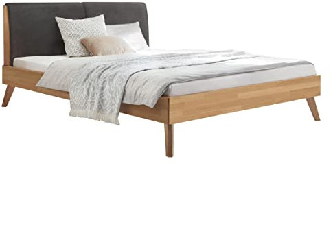 Hasena Bett Simone 25 Eiche Bianco Polsterkopfteil Smoke 160x200