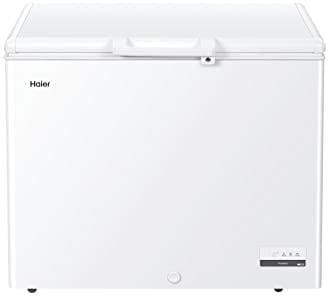 Haier HCE301E, Arcon Congelador Horizontal, 300 L, Ancho 111 cm, Función Fast Freeze y Congelación, 2 Cestos Metálicos, Display Digital, Interior de Aluminio Texturizado, Tirador Exterior, Blanco
