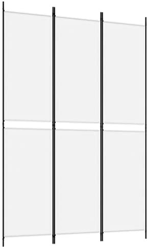 vidaXL Paravent 3-TLG. Raumtrenner Raumteiler Trennwand Umkleide Sichtschutz Spanische Wand Wohnzimmer Schlafzimmer Weiß 150x220cm Stoff