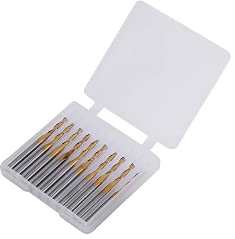 Fresa de Extremo de Doble Flauta Recubierta de Titanio Fresa de Fresado 3.175 Mm Vástago 2 Mm Diámetro del Borde de Corte