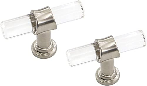 Lontan 15-Pack Drawer and Door Knobs - Brushed Nickel Acrylic in Cabinet, Chest of Drawers, Kitchen and Bathroom