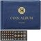 Münzalbum Münzsammlung, Coins Aufbewahrung Sammelalbum für 20 25 27 30 38 46mm Euro Münzen. Sammelhüllen Organizer Box für Münzsammlung Zubehör, Geldwährung, Pfennige, Viertel -Blau