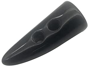 SHTGOI 10 Stück 50mm Knebelknöpfe mit 2 Löchern Harz Knöpfe Horn Knebel Knebelknopf Nähen Handwerk DIY Zubehör für Strickwaren Windjacke Wattierte Jacke Daunenjacke Wollmantel Schwarz