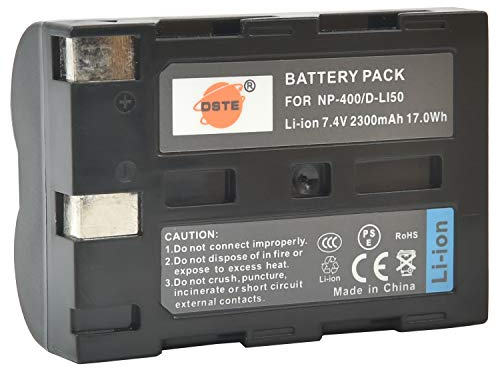 DSTE Batterie de rechange compatible avec Pentax D-LI50, K10, K10D, K10D GP, K10D Grand Prix, K20D Konica Minolta NP-400,a Sweet Digital, a-5 Digital, a-7 Digital