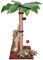 HEVOL Columna Rascador para Gatos, Cuerda de Sisal Natural con 2 Bolas Colgantes Interactivas y Juguete de Primavera,80 cm Arbol de Escalada para Gatos para Jugar en Casa – Marrón