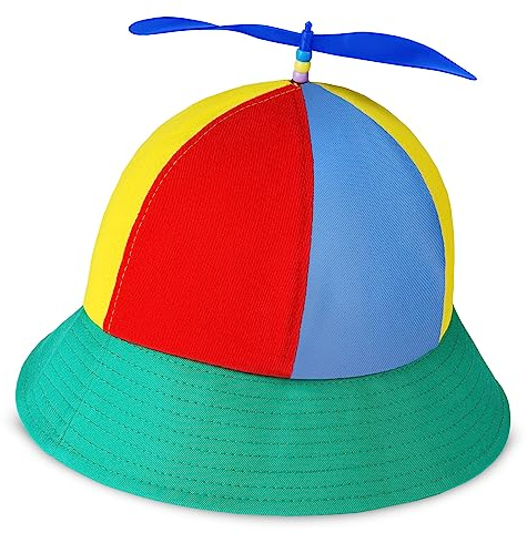 Aomig Propeller Mütze, Bunte Propellermütze, Hubschraubermütze Propeller Cap, Hubschrauber-Kappe, Fischer Hut Party Hut für Erwachsene - Baumwolle