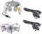 Lot de 2 manettes argentées + câble d'extension pour Nintendo Game Cube Manette Silver GC Extension Extansion Nintendo Wii Cable