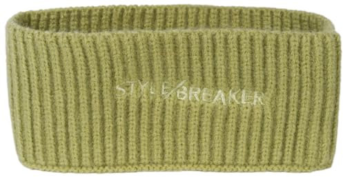 styleBREAKER Women's Knitted Headband with Ribbed Pattern, Logo Embroidery, Warm Winter Hairband, Headband 04026068, Colour:Lime-Green