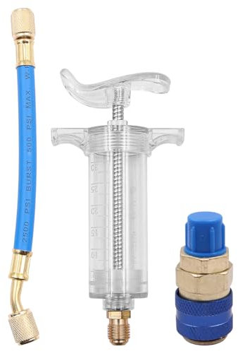 CENPEK Oil Injector Tool 30ml Air Conditioning Injector Tool with 1/4 Inch Connector Blue Dye Oil Injector Auto Air Conditioning Adapter
