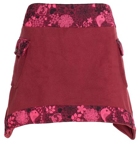 Vishes - Alternative Bekleidung - Thermorock Warmer Damen Winterrock kurz Elfen Minirock aus Fleece dunkelrot 36